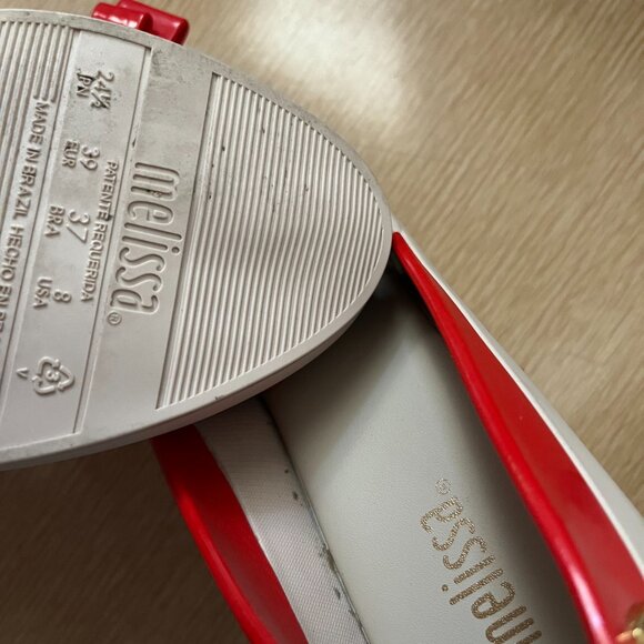 EUC MELISSA queen wedges khaki red bow 8 - Picture 3 of 7